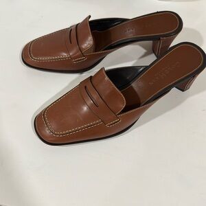 Cole Haan Brown Leather Women's Heeled Loafers